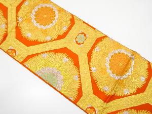 アンティーク　蜀江紋に花模様織り出し袋帯（材料）